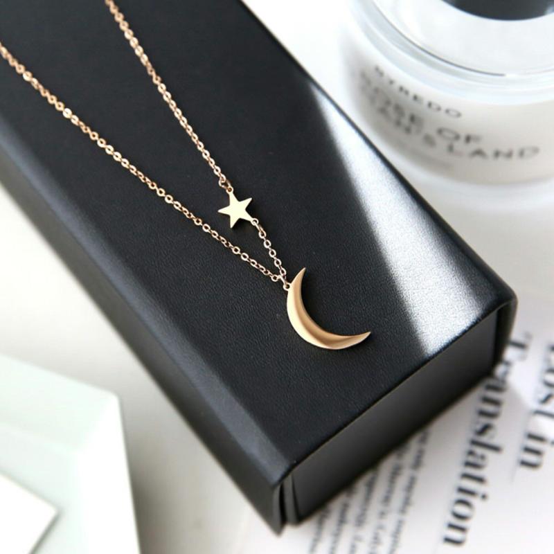 Pendant Necklaces Fashion Gold Silver Color Moon Star Clavicle Chain Engagement Jewelry Women Classic Stainless Steel Necklace Gift
Pendant Necklaces Fashion Gold Silver Color Moon Star Clavicle Chain Engagement Jewelry Women Classic Stainless Steel Necklace Gift