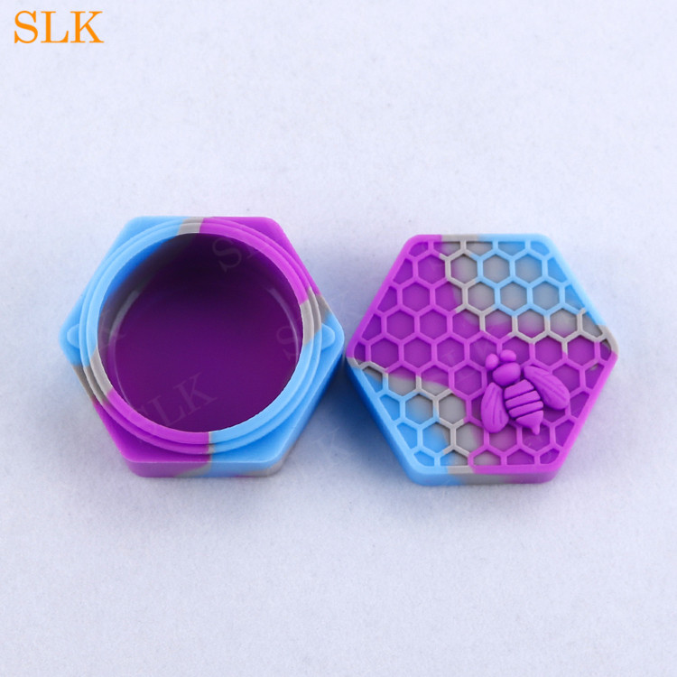 26ml Honeycomb hexagon shape wax containers silicone jars food grade silicone storage box for oil wax concentrate storage containers 710