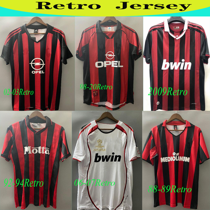 90 91 Retro shirts home 96 97 Gullit SOCCER JERSEY 01 02 03 Maldini Van Basten football RONALDO KAKA Inzaghi 06 07 AC MILAN 2009, Black
90 91 Retro shirts home 96 97 Gullit SOCCER JERSEY 01 02 03 Maldini Van Basten football RONALDO KAKA Inzaghi 06 07 AC MILAN 2009, Black