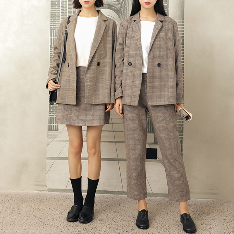Vintage 2 Piece Pant Suit Ladies Loose Plaid Long Blazer Jacket+Harem Pants Trouser 2020 Spring Casual Women Suits Female Sets, Skirt suit
Vintage 2 Piece Pant Suit Ladies Loose Plaid Long Blazer Jacket+Harem Pants Trouser 2020 Spring Casual Women Suits Female Sets, Skirt suit