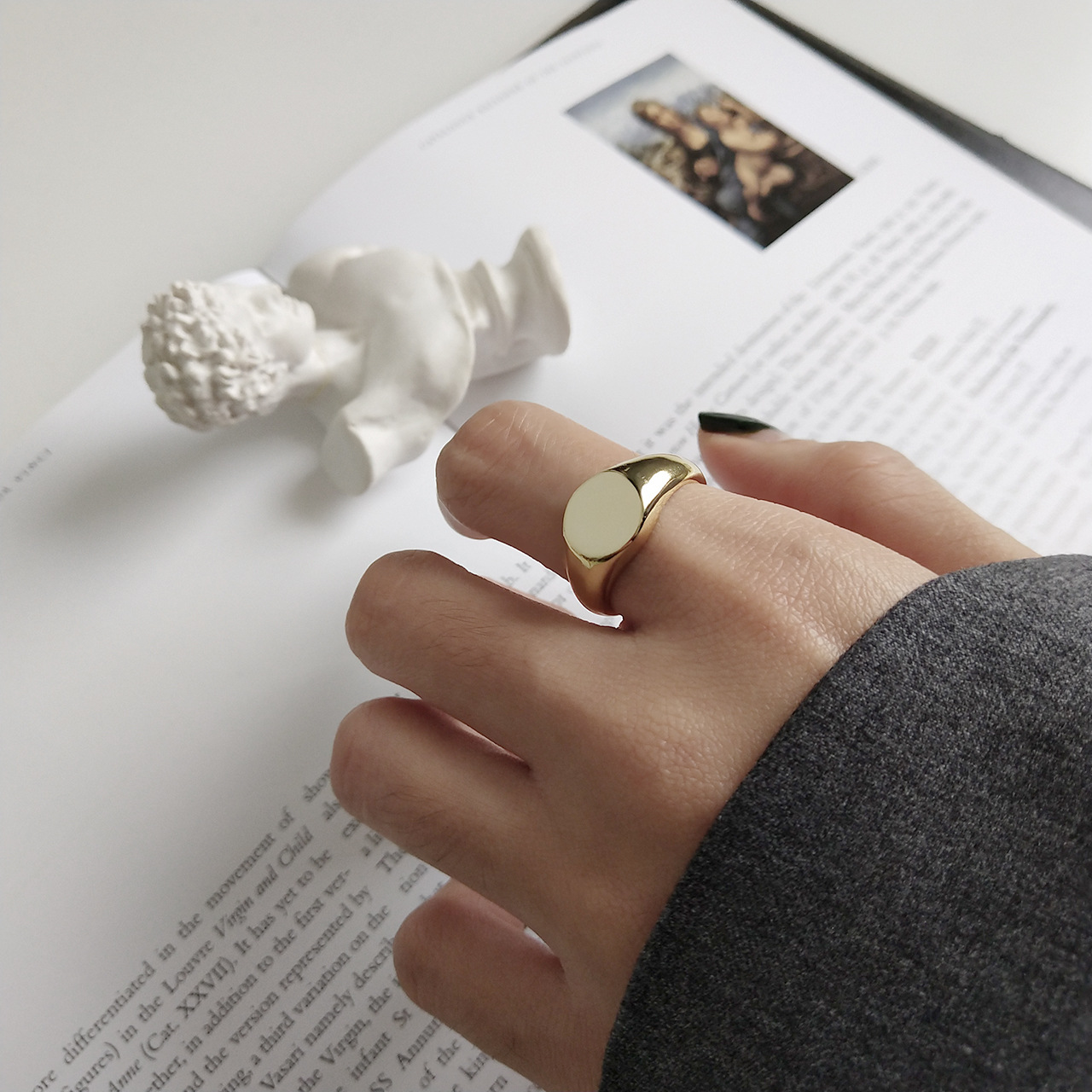 New design 925 sterling silver minimalism jewelry original silver smooth hand-made designer women's adjustable rings Japanese South korea