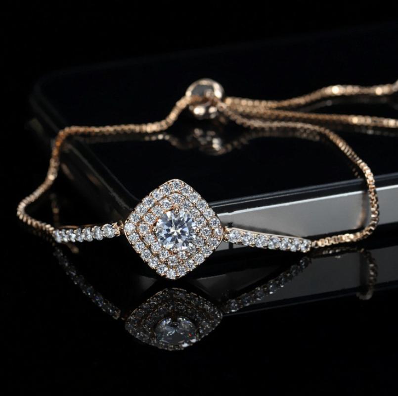 Fashion Women Wedding Adjustable Square Chain Bracelet With Cubic Zirconia Paved Women Girl Fashion Jewelry Gifts S0203
Fashion Women Wedding Adjustable Square Chain Bracelet With Cubic Zirconia Paved Women Girl Fashion Jewelry Gifts S0203