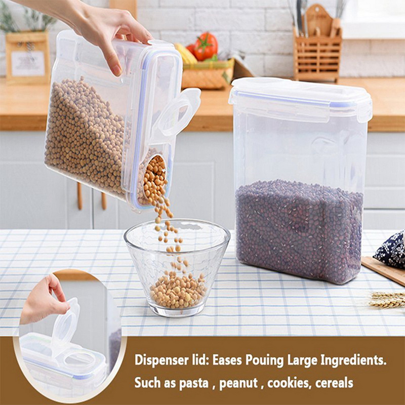 4L Cereal Dispenser Cereal Storage Containers Square Plastic Storage Tanks Kitchen Preservation Container
4L Cereal Dispenser Cereal Storage Containers Square Plastic Storage Tanks Kitchen Preservation Container