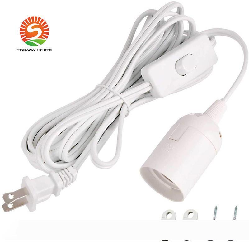Long Lantern Pendant Light Lamp Bases 12 Feet Extension Cord Cable with On off or Gear Switch for E26 E27 Base Bulbs