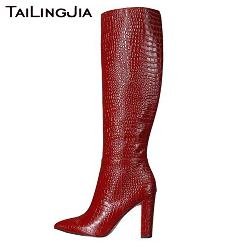 Women Chucky Heel Knee High Boots Cowboy Boot Block High Heels Large Size Pointed Toe 2020 Winter New Arrival Shoes Long Boots, Red
Women Chucky Heel Knee High Boots Cowboy Boot Block High Heels Large Size Pointed Toe 2020 Winter New Arrival Shoes Long Boots, Red
