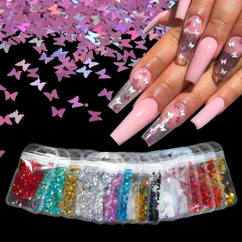 Nail Art Decorations Holographic Butterfly Shape Star Flakes Nail art Glitter Micro Laser 3D Silver Gold Sequins Polish Manicure
Nail Art Decorations Holographic Butterfly Shape Star Flakes Nail art Glitter Micro Laser 3D Silver Gold Sequins Polish Manicure