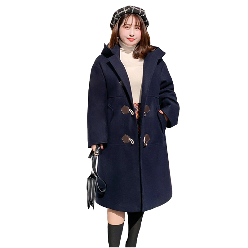 New Women's Winter Wool Jacket Loose Plus size Medium length Woolen Coat Womens Horn Button Coats Thick warm overcoat, Light coffee
New Women's Winter Wool Jacket Loose Plus size Medium length Woolen Coat Womens Horn Button Coats Thick warm overcoat, Light coffee