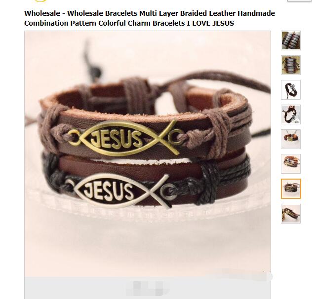 Bracelet Wholesale Bracelets Multi Layer Braided Leather Handmade Combination Pattern Colorful Charm Bracelets I LOVE JESUS
Bracelet Wholesale Bracelets Multi Layer Braided Leather Handmade Combination Pattern Colorful Charm Bracelets I LOVE JESUS