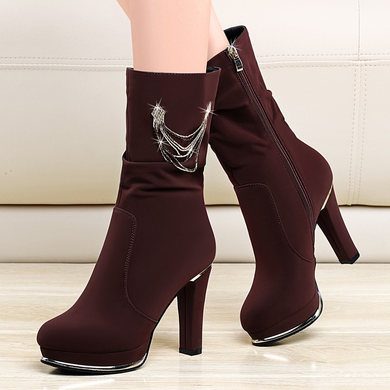 Cow Suede Beautiful Mid Calf Boots For Women Zip Comfortable Casual Boots Round Toe High Heel Boot Shoes Black YG-A0047, Brown
Cow Suede Beautiful Mid Calf Boots For Women Zip Comfortable Casual Boots Round Toe High Heel Boot Shoes Black YG-A0047, Brown