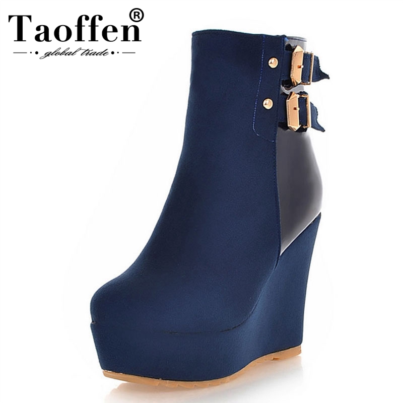 Taoffen Shoes Women High Heel Boots Metal Buckle Zipper Platform Wedges Women Ankle Boots Winter Mature Short Botas Size 34-39, Black
Taoffen Shoes Women High Heel Boots Metal Buckle Zipper Platform Wedges Women Ankle Boots Winter Mature Short Botas Size 34-39, Black