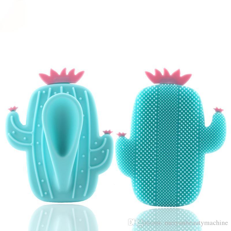Fashion Cactus Silicone Beauty Massage Washing Pad Facial Exfoliating Blackhead cute Face Brush Tool Soft Deep Cleaning Skin Care