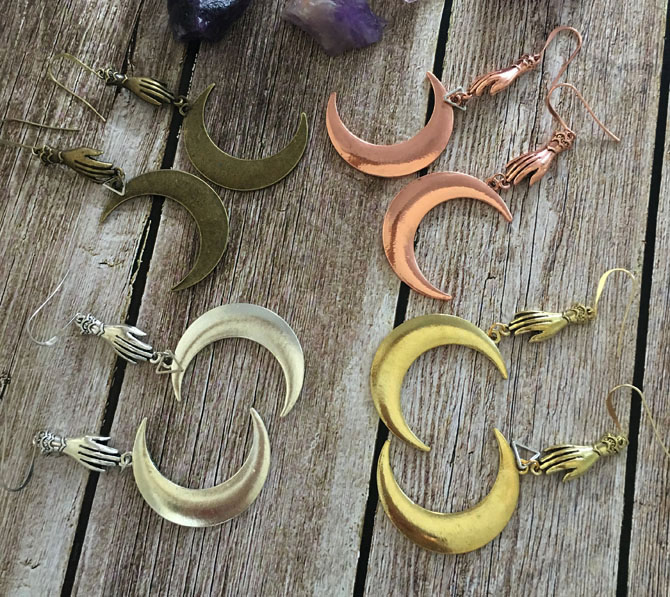 Withcraft,Witch Earrings-Crescent Moon Earrings Phantom Hands Witchy Goth Spooky Long Statement Jewelry
Withcraft,Witch Earrings-Crescent Moon Earrings Phantom Hands Witchy Goth Spooky Long Statement Jewelry