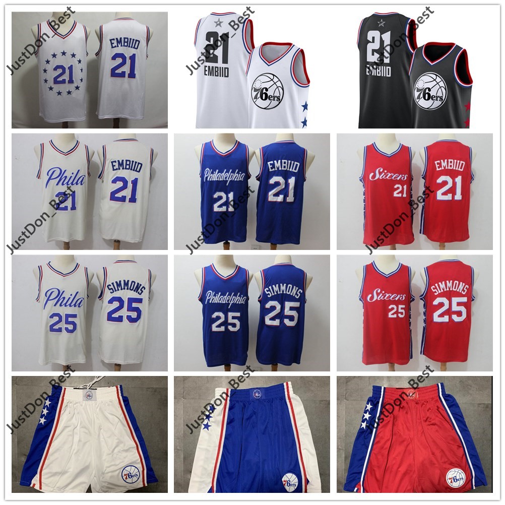 2019 Mens Replica Joel 21 Embiid Ben 25 Simmons Hardwood Philadelphia Classics 76ers Basketball Jersey Basketball Shorts, Black;red
2019 Mens Replica Joel 21 Embiid Ben 25 Simmons Hardwood Philadelphia Classics 76ers Basketball Jersey Basketball Shorts, Black;red