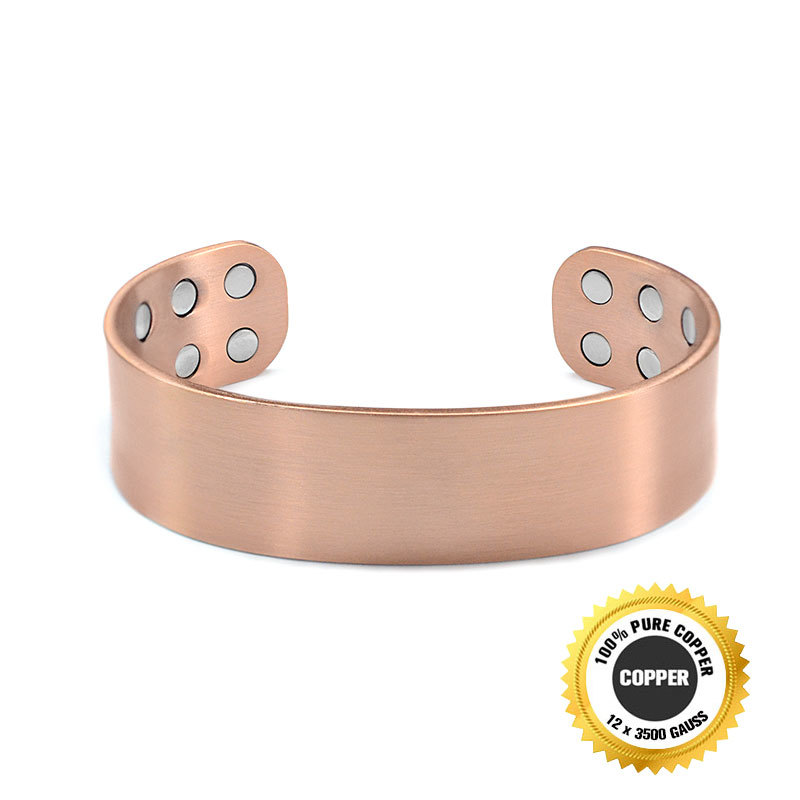 Escalus Magnetic Therapy Copper Bracelet Double 3500 Gauss Magnets 19mm Width Heavy Pure Copper Bangle for Arthritis Pain Relief Y200810