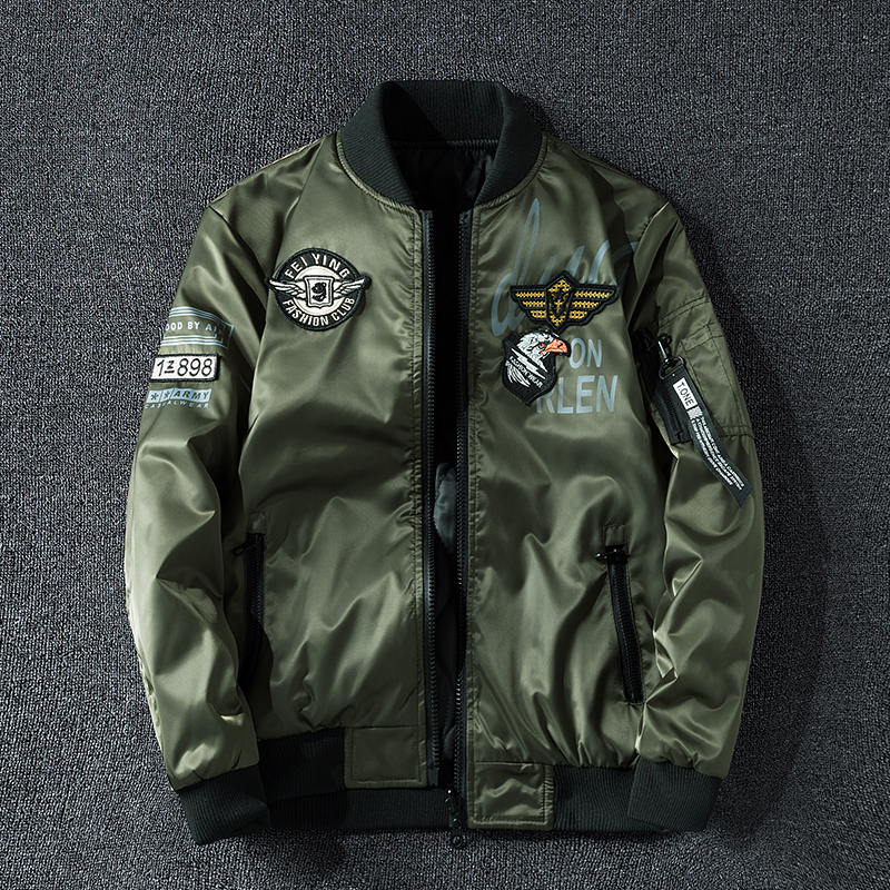 Winter Bomber Jacket Men Military Pilot Jacket Badge Fashion Double Side Wear Motorcycle Jacket aautumn Youth Big Size 6XL 7XL CX200826, Armygreen one thin
Winter Bomber Jacket Men Military Pilot Jacket Badge Fashion Double Side Wear Motorcycle Jacket aautumn Youth Big Size 6XL 7XL CX200826, Armygreen one thin