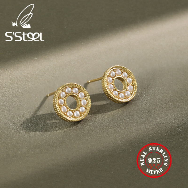 S'STEEL Stud Earrings For Women 925 Sterling Silver Korean Geometric Freshwater Pearl Gold Earring Aretes De Mujer Fine Jewelry
S'STEEL Stud Earrings For Women 925 Sterling Silver Korean Geometric Freshwater Pearl Gold Earring Aretes De Mujer Fine Jewelry