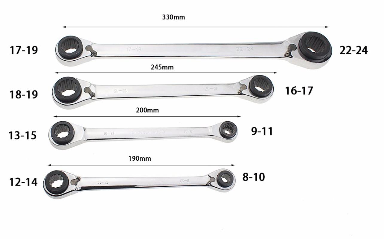 1Piece Double End Ratchet Wrench 4 In 1 Multifunction Spanner Wrenches Two-way Hand Tools A Set of Key
1Piece Double End Ratchet Wrench 4 In 1 Multifunction Spanner Wrenches Two-way Hand Tools A Set of Key