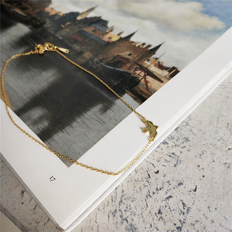 INZATT Real 925 Sterling Silver Cute Bird Animal Choker Necklace Boho FINE Jewelry For Women Party Trendy Accessories Gift LJ200831