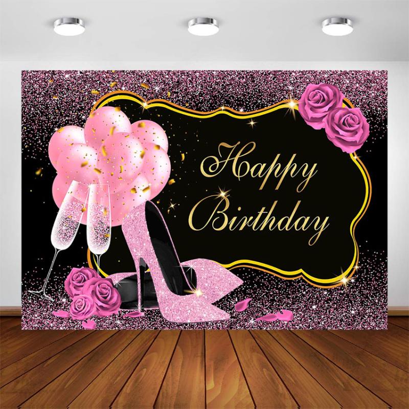 Sweet Pink Rose Birthday Backdrop Shiny Glitter High Heels Champagne Adults Women Birthday Decor Photo Booth Background
Sweet Pink Rose Birthday Backdrop Shiny Glitter High Heels Champagne Adults Women Birthday Decor Photo Booth Background