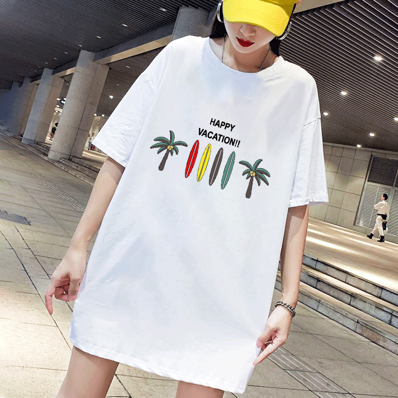 DIY Dresses Women Summer Fashion Diy Dress Girl Casual Holiday Style Happy Vacation Printed Dress Womens Short Sleeve Clothes, White 
DIY Dresses Women Summer Fashion Diy Dress Girl Casual Holiday Style Happy Vacation Printed Dress Womens Short Sleeve Clothes, White