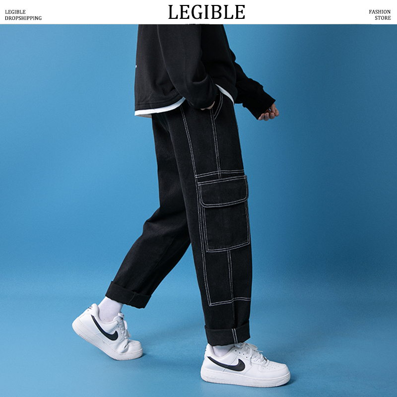 LEGIBLE Casual Solid Straight Jeans Mens 2020 Harajuku Streetwear Men Casual Denim Pants Male Fashion Men Clothing, Black
LEGIBLE Casual Solid Straight Jeans Mens 2020 Harajuku Streetwear Men Casual Denim Pants Male Fashion Men Clothing, Black