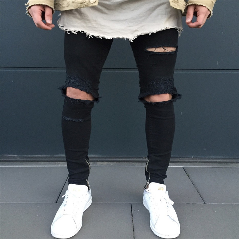 Men's Biker Pants Fashion Knee Fold Slim Zipped Ripped Jeans, 1843
Men's Biker Pants Fashion Knee Fold Slim Zipped Ripped Jeans, 1843
