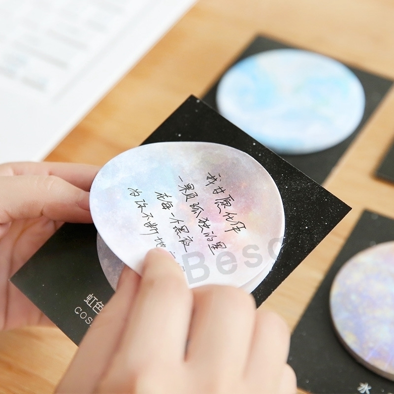 

Planet Memo Pad Note Paper Natural Dream Series Self-Adhesive Memo Book Sticky Notes Pop Up Bookmark Note School Office Planet Memo Pad