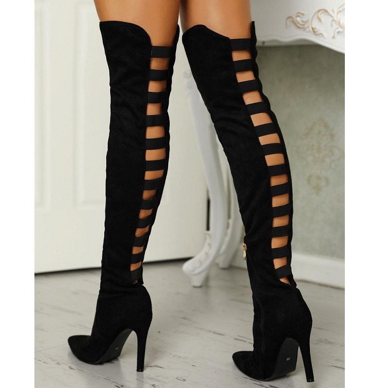 Women shoes high heels black over the knee boots sexy hollow out ladies thigh high boots pointed toe stiletto long boots
Women shoes high heels black over the knee boots sexy hollow out ladies thigh high boots pointed toe stiletto long boots