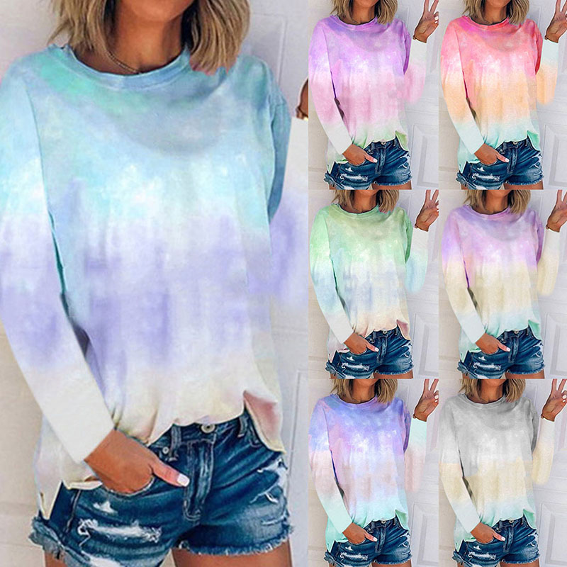 Fashion Tie Dye Print T Shirts Women Autumn Long Sleeve Gym Camiseta Mujer Harajuku Gradient Color Running Tee Tops Streetwear, Light pink
Fashion Tie Dye Print T Shirts Women Autumn Long Sleeve Gym Camiseta Mujer Harajuku Gradient Color Running Tee Tops Streetwear, Light pink