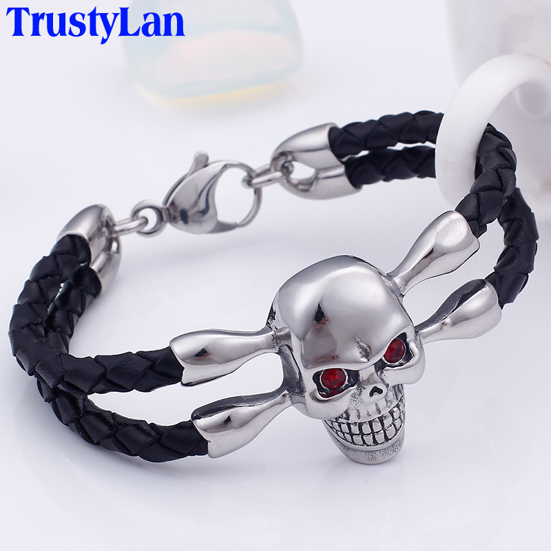 TrustyLan Braided Wrap Leather Men Bracelet 316L Stainless Steel Friendship Men's Bracelets For Men Hiphop Skull Jewelry Bangle
TrustyLan Braided Wrap Leather Men Bracelet 316L Stainless Steel Friendship Men's Bracelets For Men Hiphop Skull Jewelry Bangle