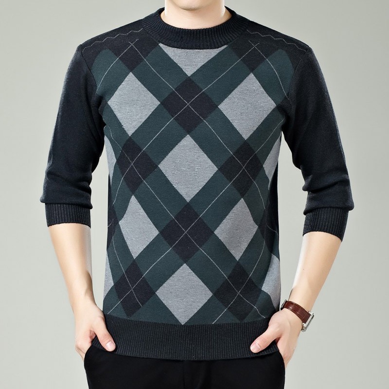 Sweater Mens Winter Thick Warm Cashmere Turtleneck Men Knitted Plaid Sweaters Slim Fit Pullover Pull Homme Classic Wool Knitwear MX200711