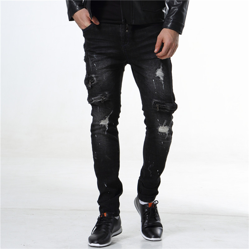 Men Slim Jeans Hole Embroidered Jeans Stretch Destroyed Ripped Design Fashion Hiphop Skinny For Men, As pic
Men Slim Jeans Hole Embroidered Jeans Stretch Destroyed Ripped Design Fashion Hiphop Skinny For Men, As pic