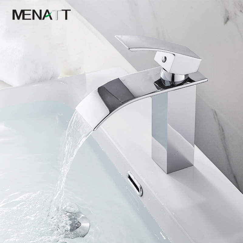 MENAChrome Brass Single Handle Basin Faucet Mixer Tap Waterfall Vanity Sink Faucet For Bathroom Bath Basin for Vessel Sinks
MENAChrome Brass Single Handle Basin Faucet Mixer Tap Waterfall Vanity Sink Faucet For Bathroom Bath Basin for Vessel Sinks