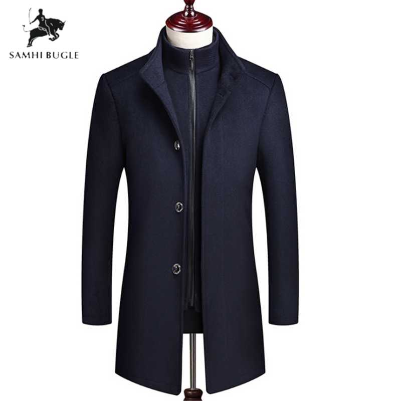 mens wool winter coats jackets 2020 Fashion High-end Leisur Long sections Coat Wool Winter Vest liner Coats Men Plus Size 4XL