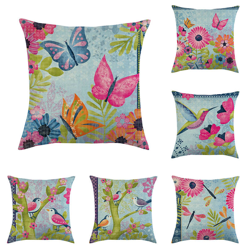 45cm*45cm pink style bird butterfly and flowers linen/cotton throw pillow covers couch cushion cover home decorative pillow 
45cm*45cm pink style bird butterfly and flowers linen/cotton throw pillow covers couch cushion cover home decorative pillow