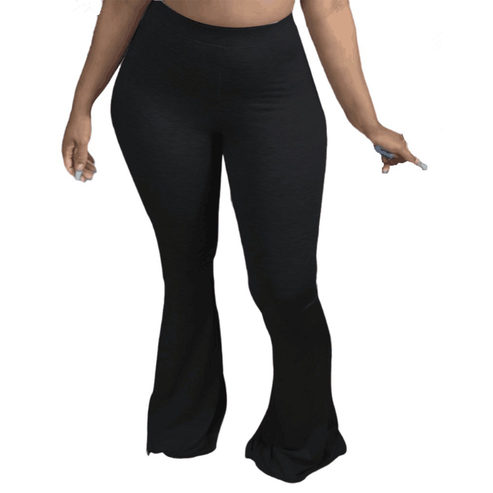 Women Pants Casual Plus Size Woman Elastic Wide Leg Flare Pants Leggings High Waist Trousers Bell Bottom Draped Jogger Pants Sweatpants