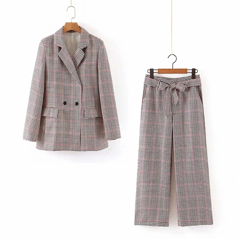 Temperament casual women' suit 2020 Autumn Double-Breasted Plaid Blazer Half skirt suit Casual trousers Three-piece
Temperament casual women' suit 2020 Autumn Double-Breasted Plaid Blazer Half skirt suit Casual trousers Three-piece