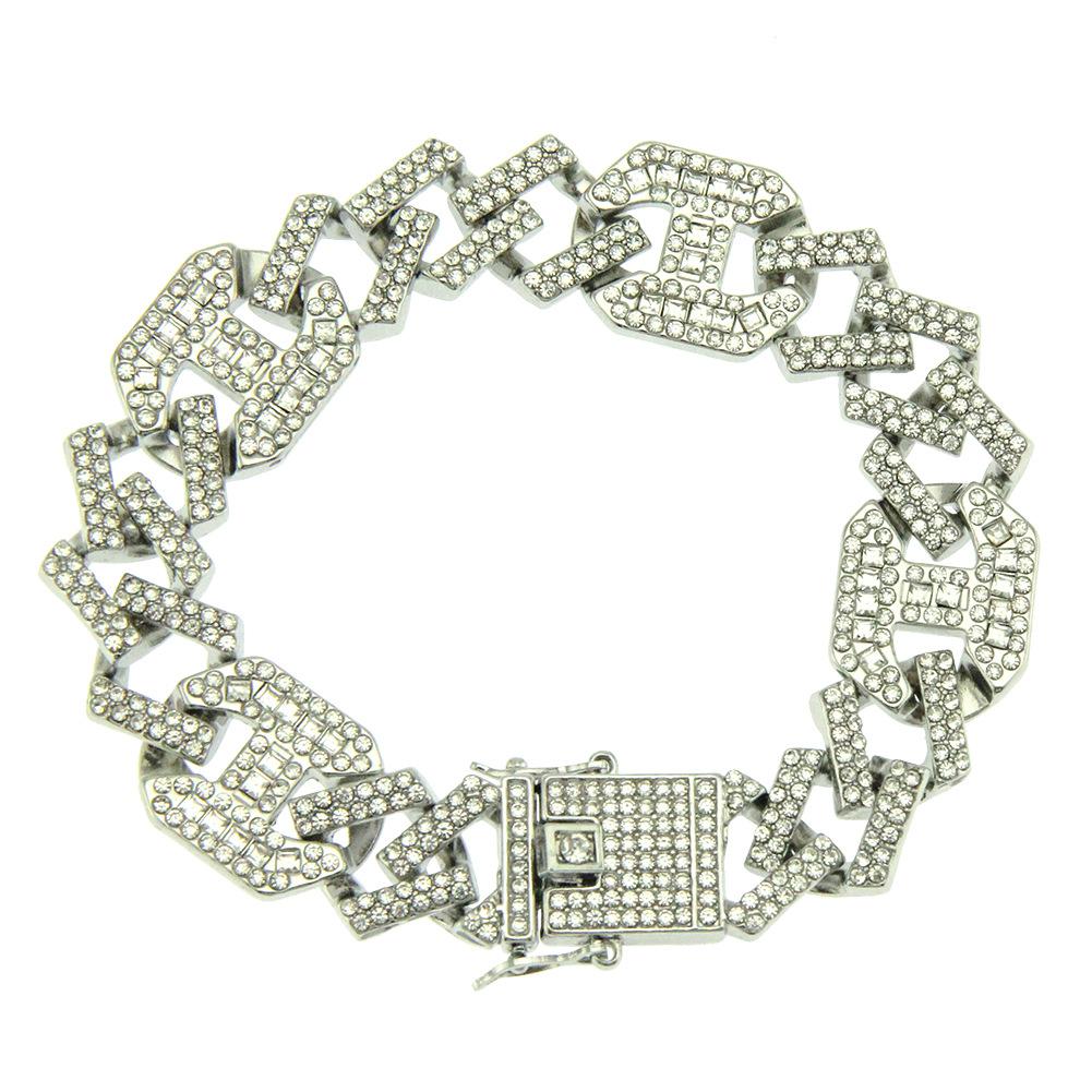 17mm Personalized Hip Hop Mens Gold Bling Diamond Cuban Link Chain Choker & Long Necklace Bracelet Masculina Bijoux Jewelry Chains for Men