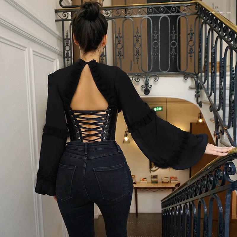 V Neck Backless T Shirt Lantern Sleeve Corset Bodycon T Shirt Womens Designer Top Casual Clothing Womens Designer Sexy, White
V Neck Backless T Shirt Lantern Sleeve Corset Bodycon T Shirt Womens Designer Top Casual Clothing Womens Designer Sexy, White
