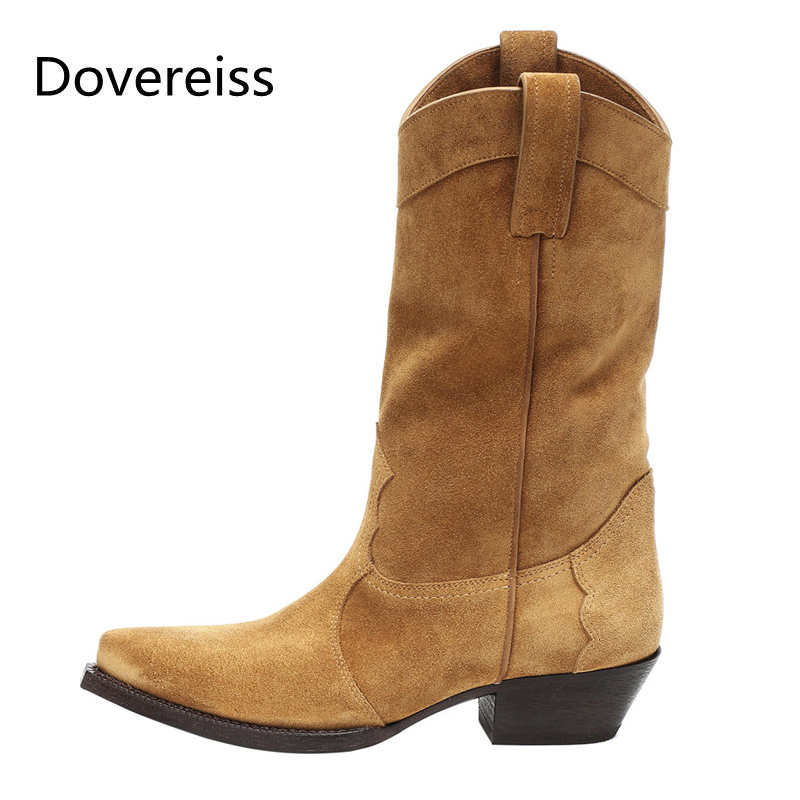 Dovereiss Fashion Women's Shoes Winter new Pointed Toe yellow-brown Slip on Elegant Chunky heels Half boots Concise Mature 33-48, Black leather
Dovereiss Fashion Women's Shoes Winter new Pointed Toe yellow-brown Slip on Elegant Chunky heels Half boots Concise Mature 33-48, Black leather