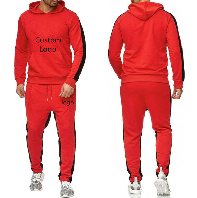 Plus 3XL size Custom logo sweatsuits Tracksuit Men hoodies pants Mens Clothing Sweatshirt Pullover mens Casual Tennis Sport Tracksuits set