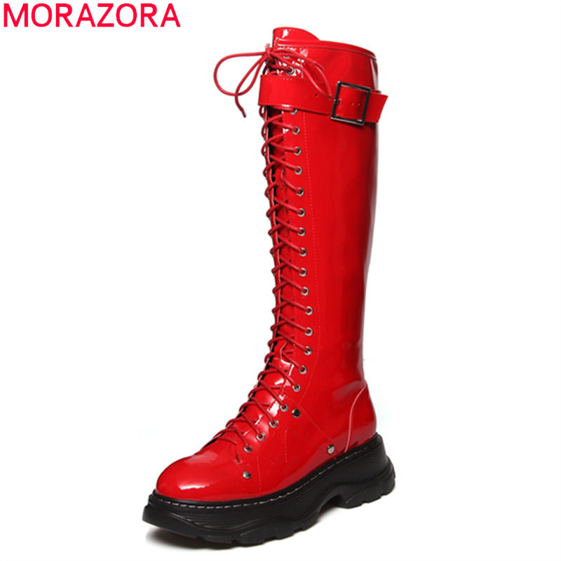 MORAZORA 2020 Hot sale high quality knee high boots comfortable flat heel square toe winter shoes fashion lace up women boots, Black
MORAZORA 2020 Hot sale high quality knee high boots comfortable flat heel square toe winter shoes fashion lace up women boots, Black