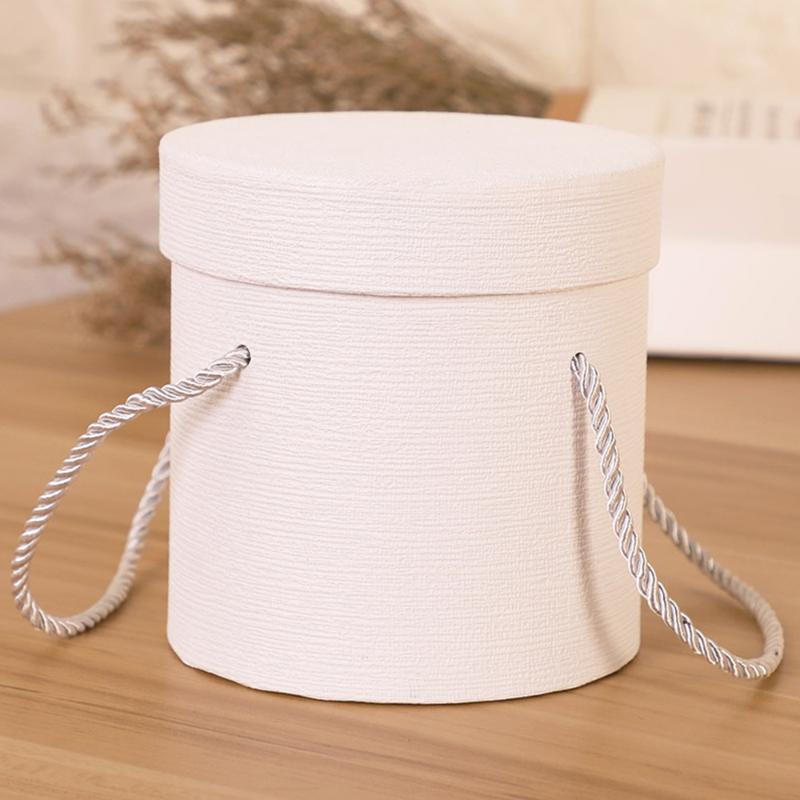 Gift Wrap Round Flower Paper Box Lid Hug Bucket Packaging Candy Storage ForHome Party Wedding Decor DIY