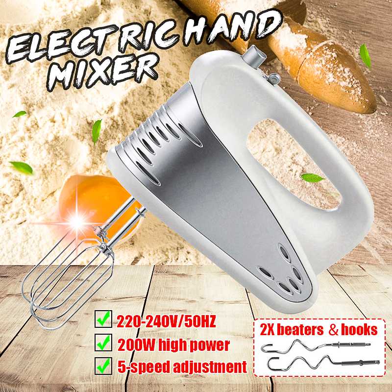 5-Speed 200W Control Hand Mixer Blender Multifunctional Processor Kitchen Egg Beater Cream Mixer Cooking Tools EU Plug
5-Speed 200W Control Hand Mixer Blender Multifunctional Processor Kitchen Egg Beater Cream Mixer Cooking Tools EU Plug