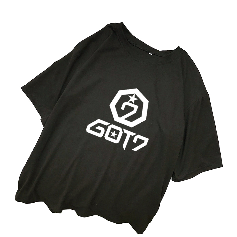 GOT7 T Shirts Women Summer Harajuku Short Sleeve Casual Loose Letter Printed Tee Shirt Femme Streetwear Korean Ulzzang Kpop Tops, Black 
GOT7 T Shirts Women Summer Harajuku Short Sleeve Casual Loose Letter Printed Tee Shirt Femme Streetwear Korean Ulzzang Kpop Tops, Black