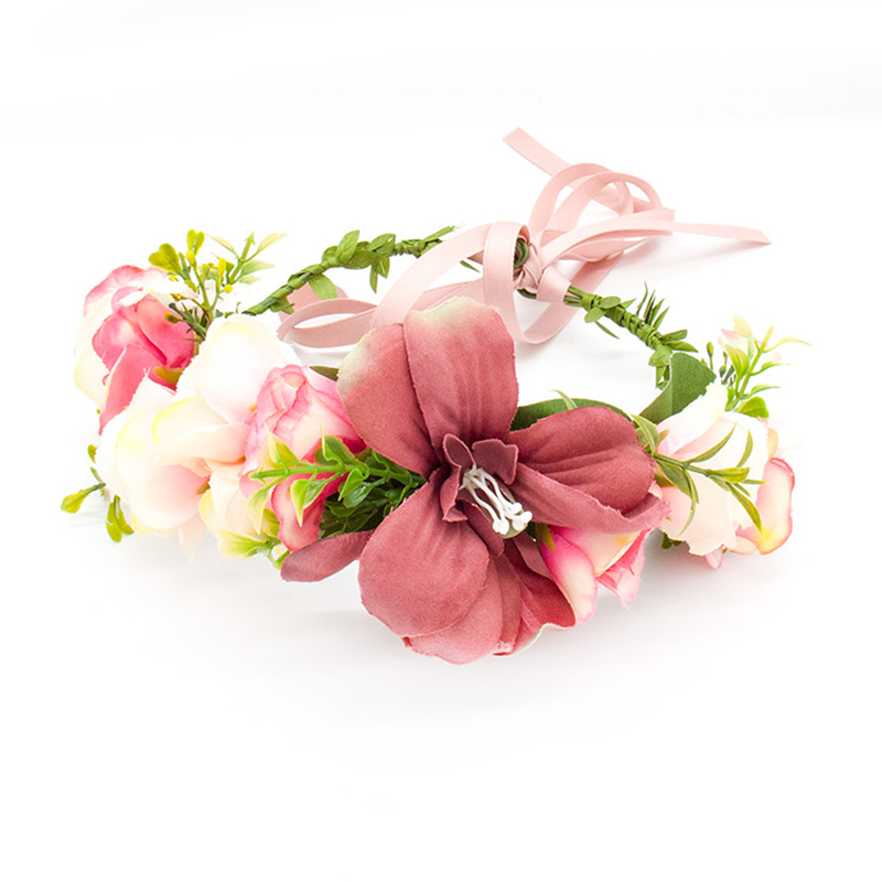 Adjustable floral headband Flower Headband Wedding Flower Crown Wreath Hair Accessories