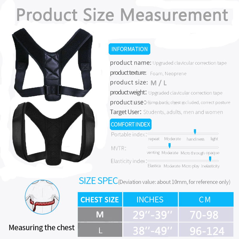 Back Posture Corrector Belt Adjustable Clavicle Spine Back Shoulder Lumbar Posture Correction For Adult Unisex