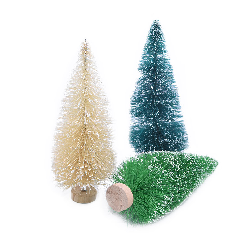 Christmas Decorations 6.5cm To 16cm Small Decorated Tree Fake Pine Mini Artificial Santa Snow Home Decoration