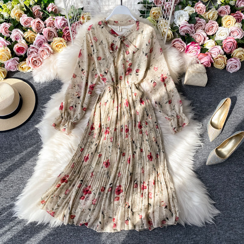 New 2020 Spring Autumn Women Vintage Robe Long Sleeve Slim A-line Dress Fashion Printed Pleated Dress Women Clothes Vestidos
New 2020 Spring Autumn Women Vintage Robe Long Sleeve Slim A-line Dress Fashion Printed Pleated Dress Women Clothes Vestidos