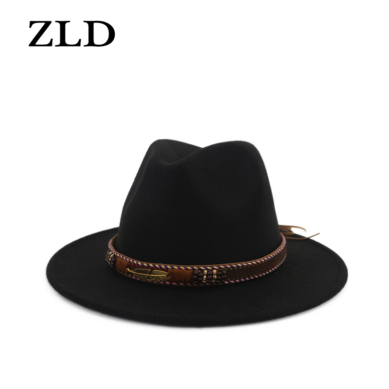 ZLD winte Mens jazz Fedora Hat Wool Khaki Jazz Hats Female National Casual Large Brim Vintage Autumn Classic Felt Hat And Cap
ZLD winte Mens jazz Fedora Hat Wool Khaki Jazz Hats Female National Casual Large Brim Vintage Autumn Classic Felt Hat And Cap